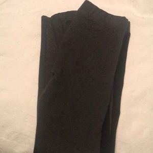 Dark grey stretch pants with black strip detail